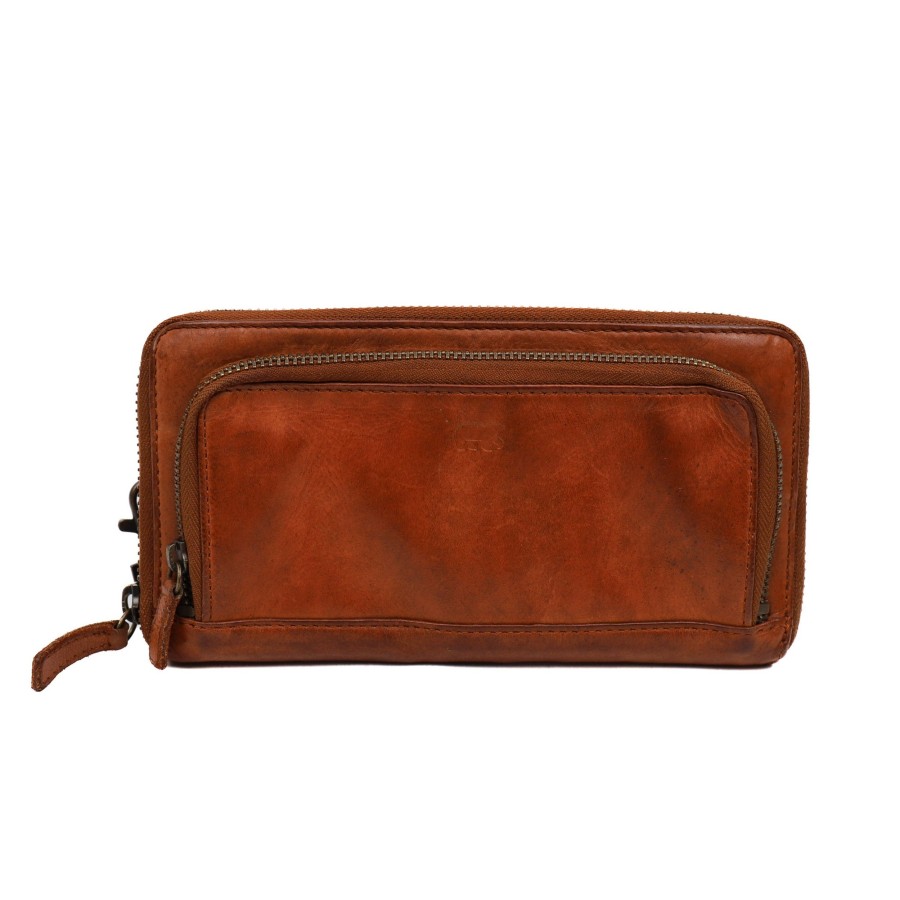 Bear Design Grote Portemonnees | Ritsportemonnee 'Isa' Cl 14851 Cognac