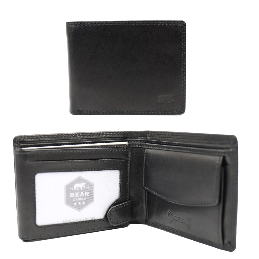 Bear Design Billfolds | Billfold 'Finn' Zwart
