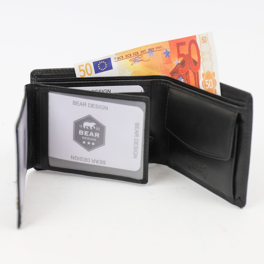 Bear Design Billfolds | Billfold 'Finn' Zwart