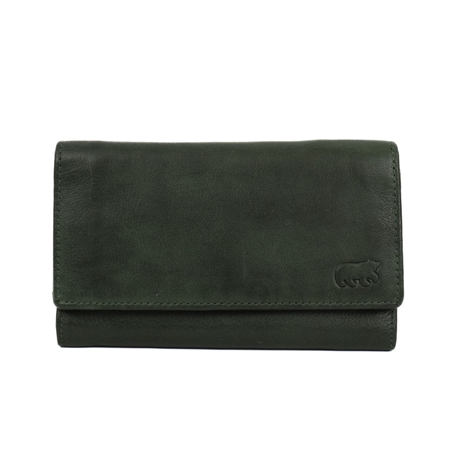 Bear Design Middelmaat Portemonnees | Overslag Portemonnee 'Sweety' Xl Cp 6041 Groen