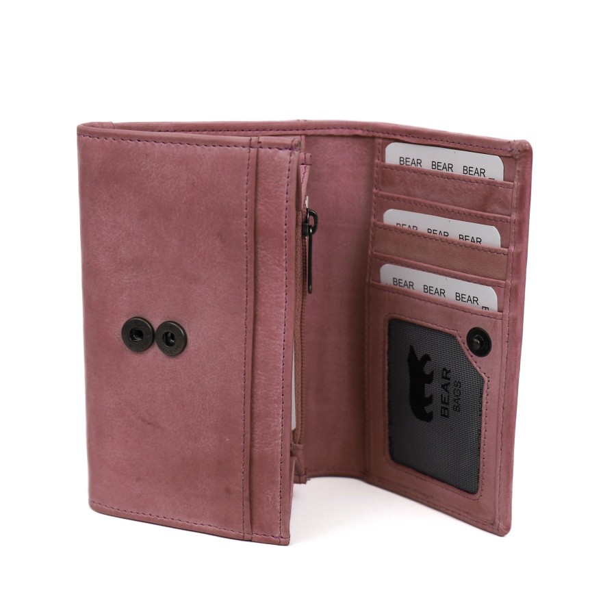 Bear Design Middelmaat Portemonnees | Overslag Portemonnee 'Sweety' Pink