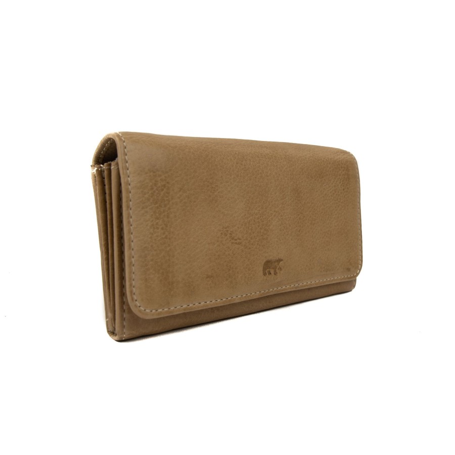 Bear Design Middelmaat Portemonnees | Overslag Portemonnee 'Noor' Cl 9918 Beige