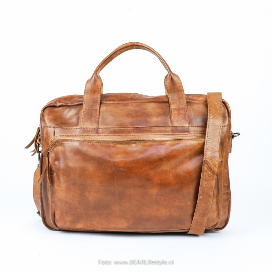 Bear Design Laptoptassen T/M 17,3 Inch | Laptoptas 'Dani' Cl 36824 Cognac