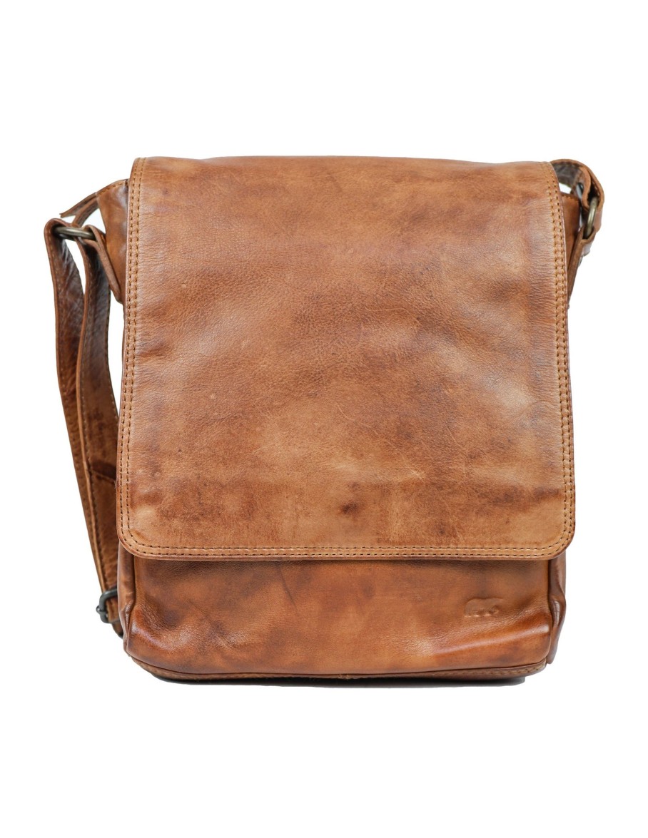 Bear Design Middelmaat Schoudertassen | Schoudertas 'Dirk' Cl 40025 Cognac