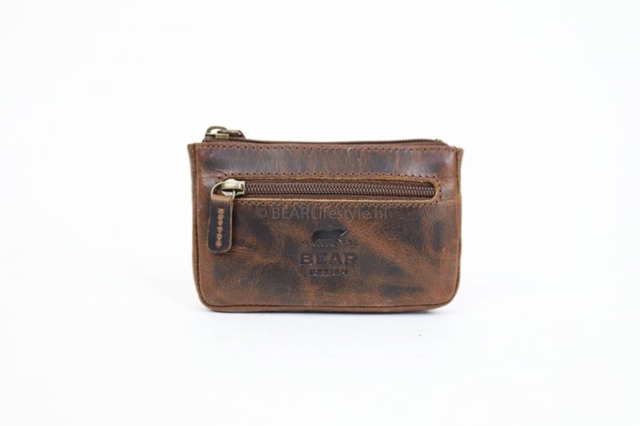 Bear Design Sleuteletuis & Klein Lederwaren | Sleuteletui/Losgeld Portemonnee - Vg 7616 Bruin Vintage Bruin