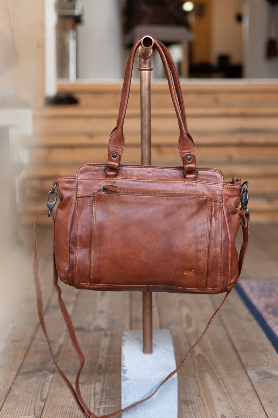 Bear Design Middelmaat Handtassen | Hand-/Schoudertas 'Donna' Cognac