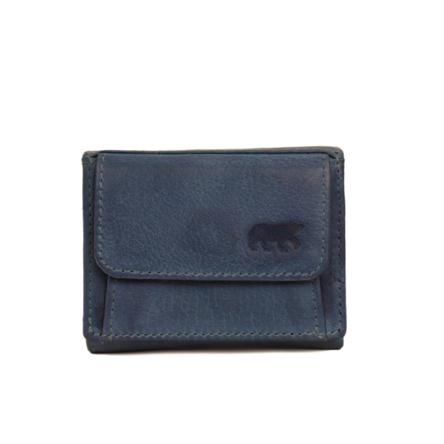Bear Design Sleuteletuis & Klein Lederwaren | Portemonneetje 'Nana' Elemental Blue
