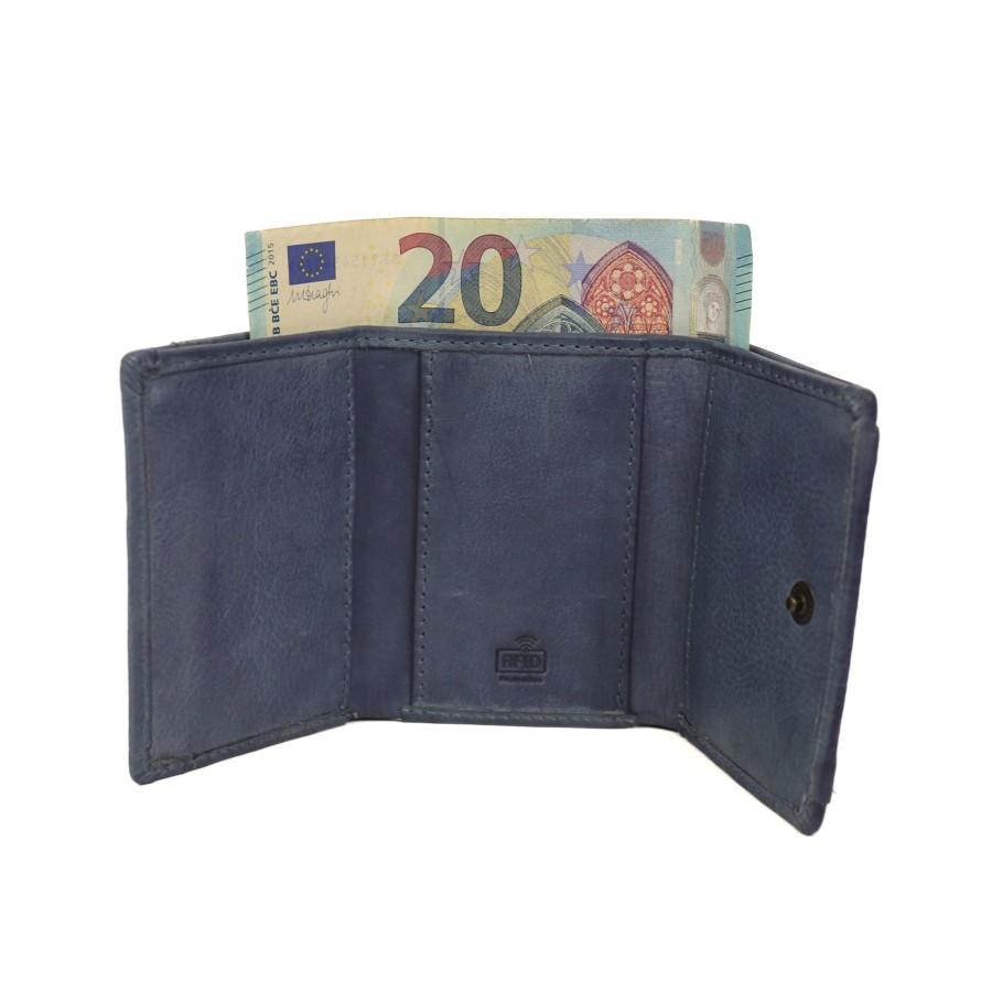 Bear Design Sleuteletuis & Klein Lederwaren | Portemonneetje 'Nana' Elemental Blue