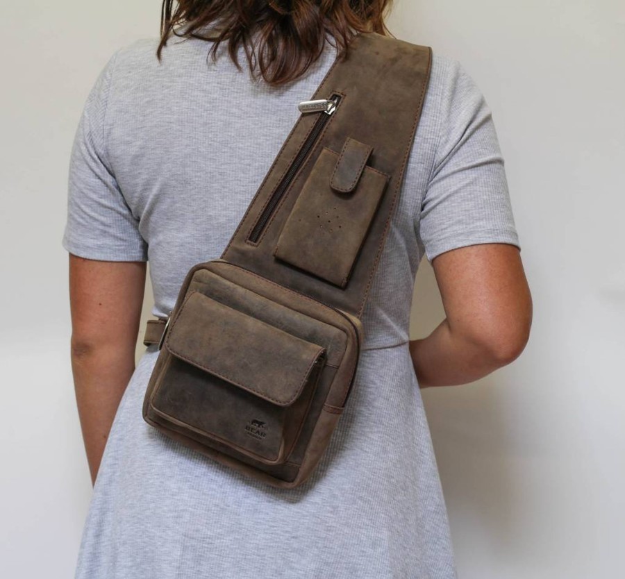 Bear Design Crossbody Tassen | Crossovertas 'Dagmar' Bruin