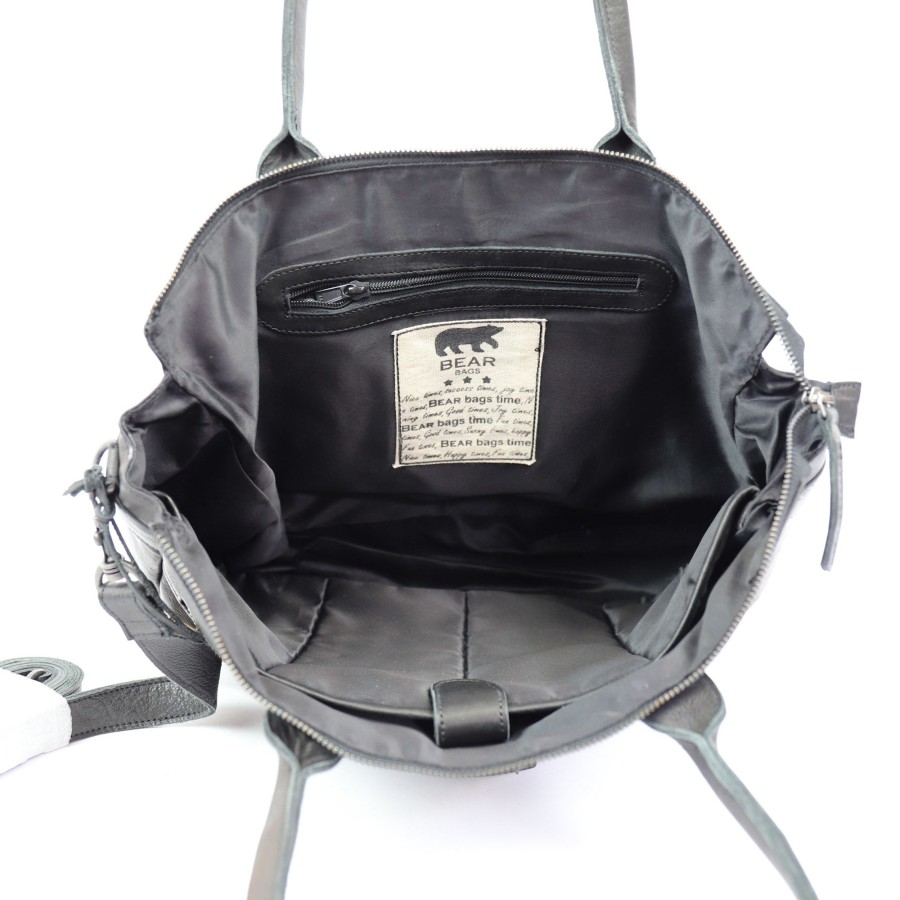 Bear Design Laptoptassen T/M 15,6 Inch | Hand-/Schoudertas 'Binni' Zwart