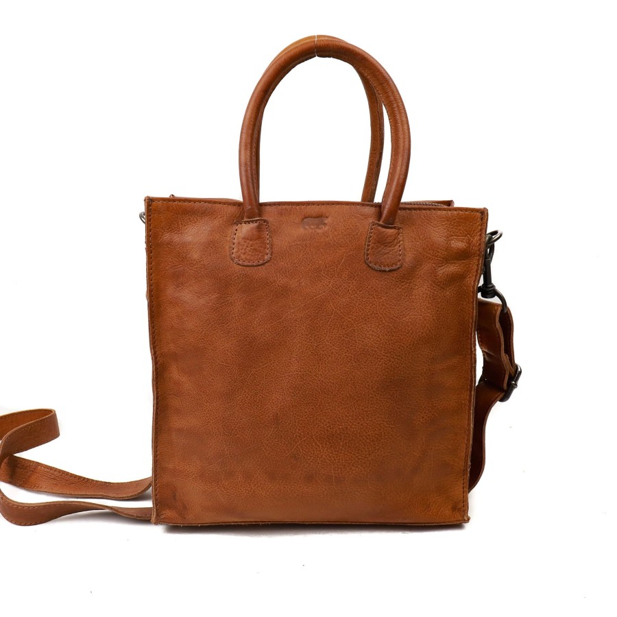 Bear Design Kleine Shoppers | Hand-/Schoudertas 'Bonnie' Cognac