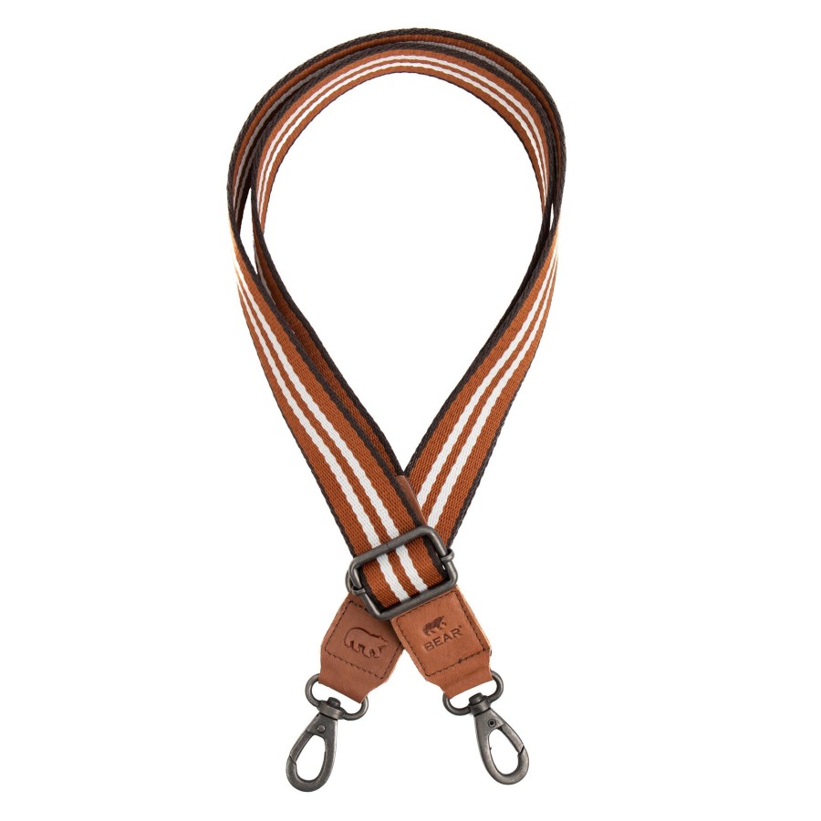 Bear Design Bag Straps | Bag Strap 'Puck' Cognac/Wit
