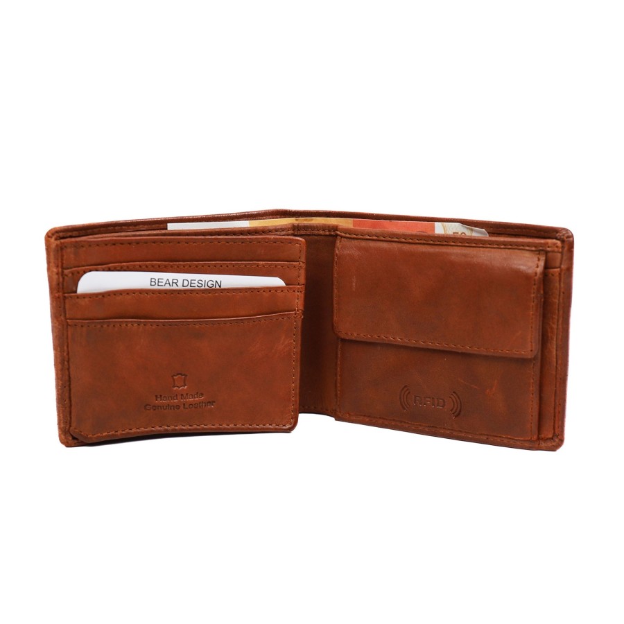Bear Design Billfolds | Billfold 'Lucas' Cognac