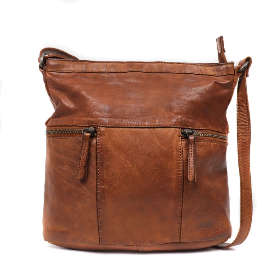 Bear Design Middelmaat Schoudertassen | Schoudertas 'Chessi' Cl 35556 Cognac