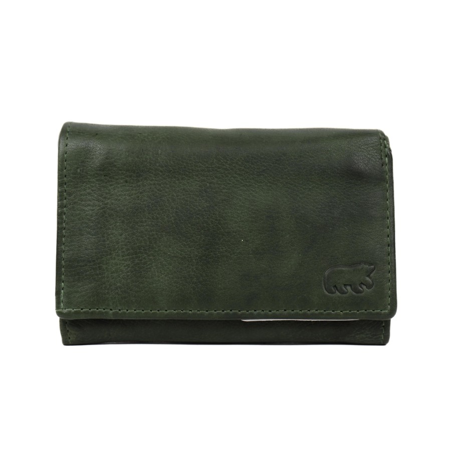 Bear Design Middelmaat Portemonnees | Overslag Portemonnee 'Sweety' Cp 5066 Groen