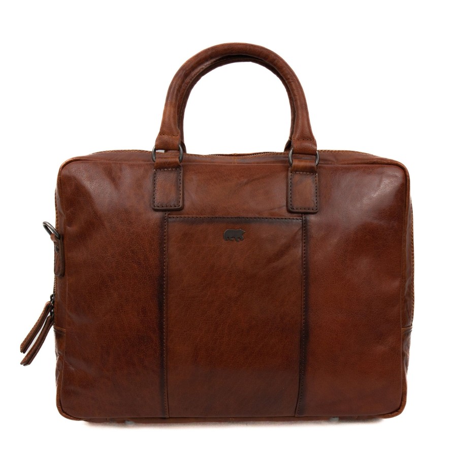Bear Design Laptoptassen T/M 15,6 Inch | Laptoptas 'Milan' Cognac - Ad 43294