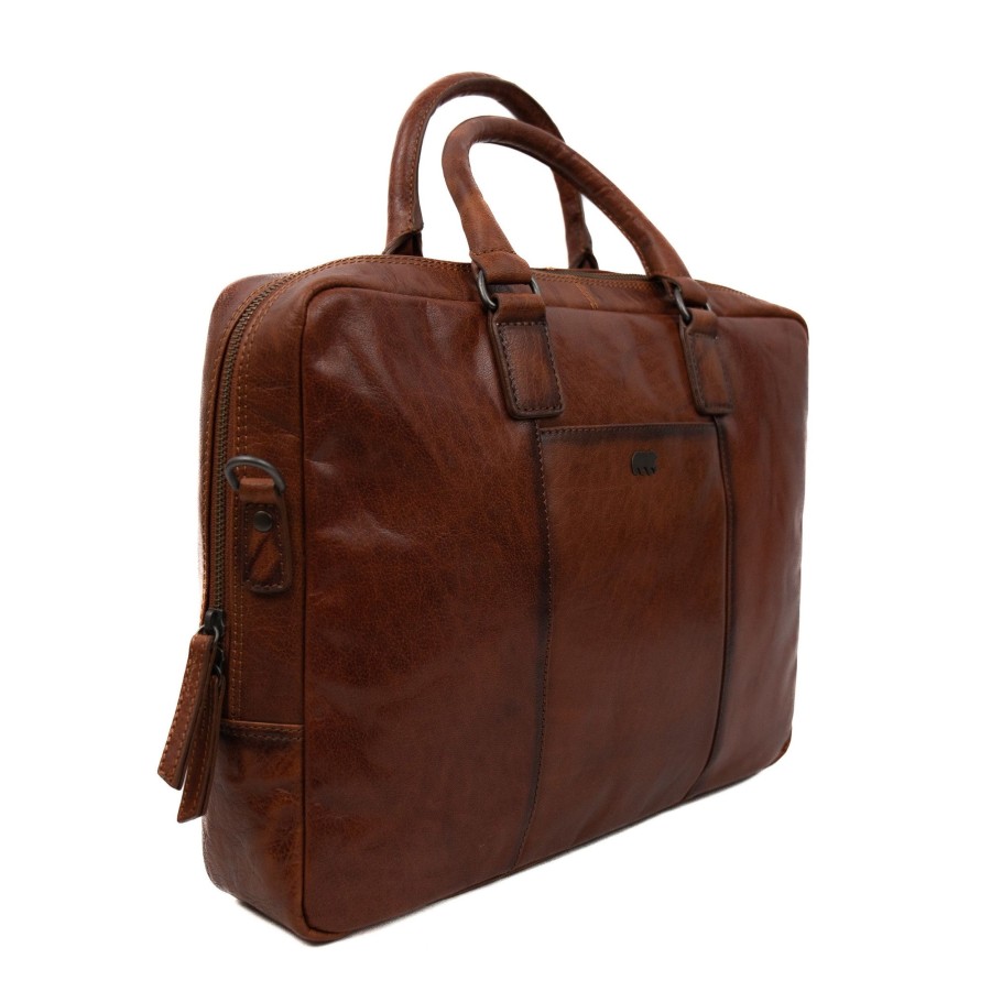 Bear Design Laptoptassen T/M 15,6 Inch | Laptoptas 'Milan' Cognac - Ad 43294