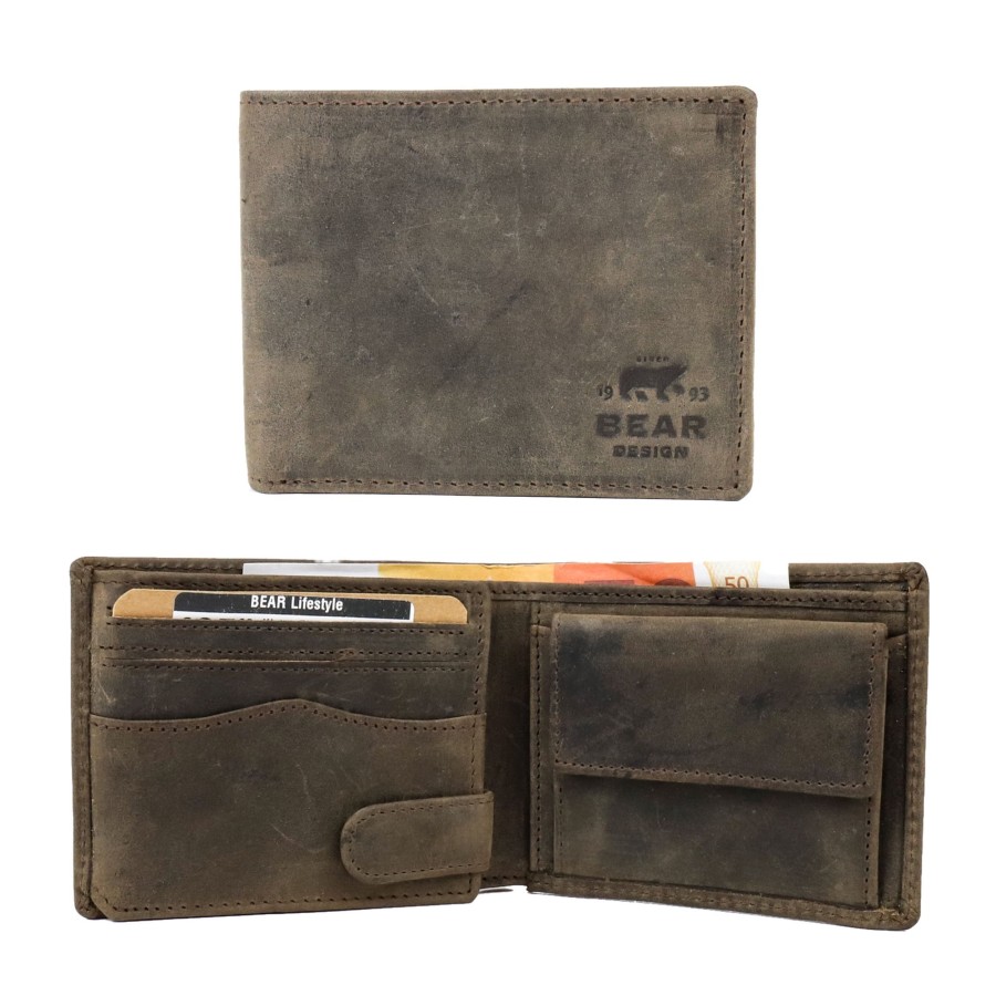 Bear Design Billfolds | Billfold 'Joost' Bruin