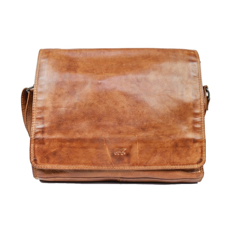 Bear Design Middelmaat Schoudertassen | Schoudertas 'Hanna' Cl 40027 Cognac