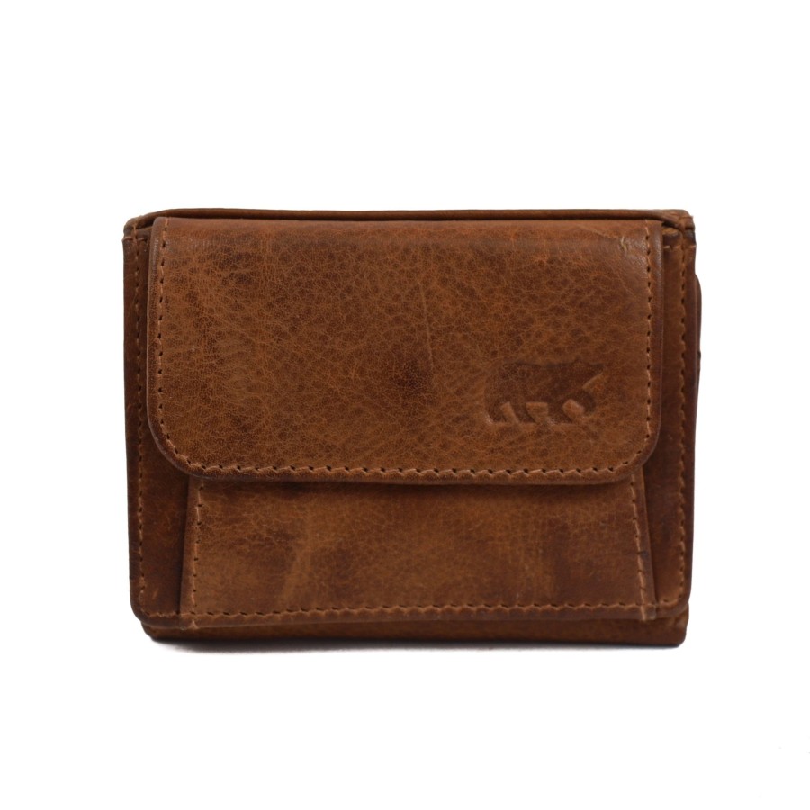 Bear Design Sleuteletuis & Klein Lederwaren | Portemonneetje 'Nana' Cognac