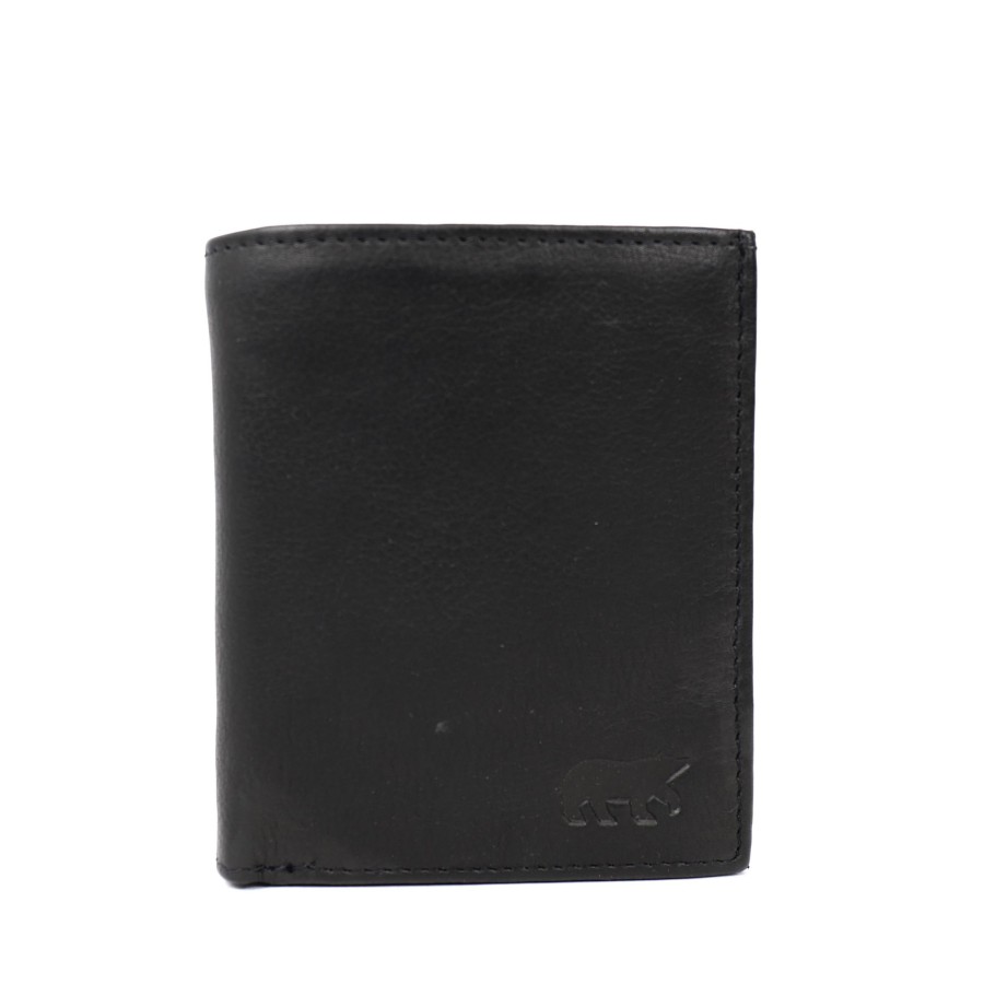 Bear Design Billfolds | Billfold Met Drukknoop 'Noud' Zwart