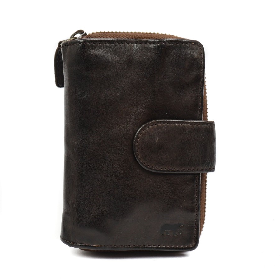 Bear Design Middelmaat Portemonnees | Ritsportemonnee 'Loet' Cl 13550 Donkerbruin