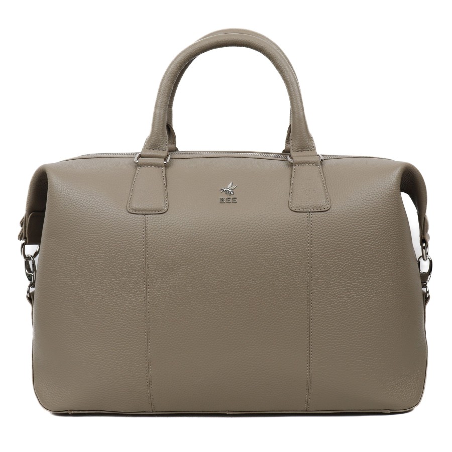 BEE Leren Weekendtassen | Weekendtas 'Daisy' Silver Mink