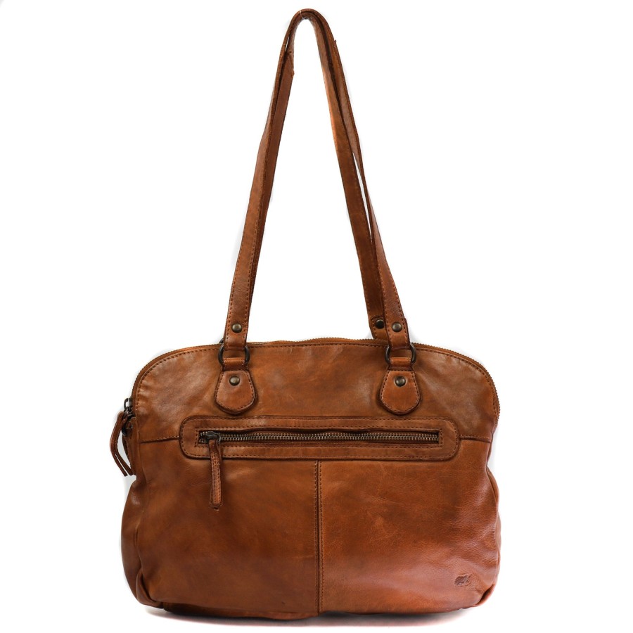 Bear Design Middelmaat Handtassen | Hand-/Schoudertas 'Lieke' Cognac
