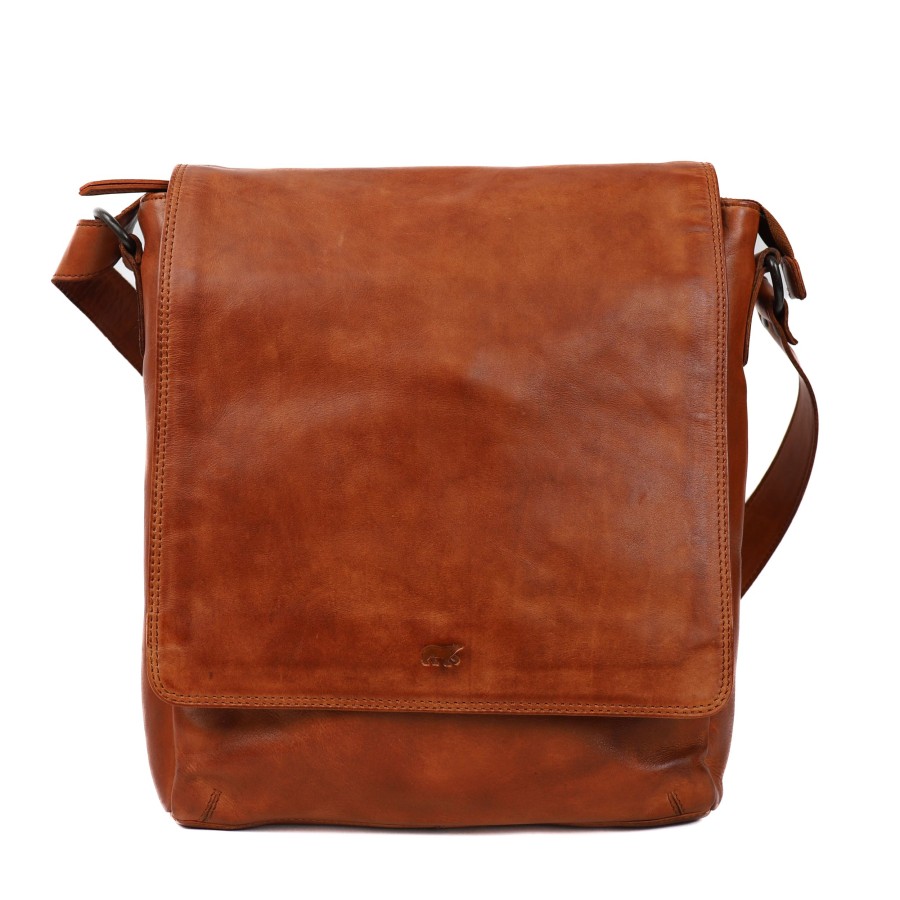 Bear Design Grote Schoudertassen | Schoudertas 'Dustin' Cognac