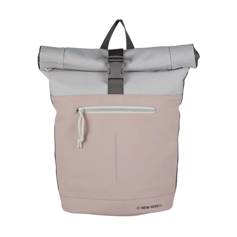 New Rebels Laptoptassen T/M 15,6 Inch | Waterafstotende Rugzak 'Mart' 16L Roze/Beige