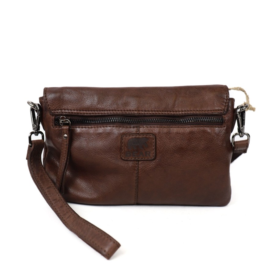 Bear Design Crossbody Tassen | Enveloptasje 'Ineke' Donkerbruin
