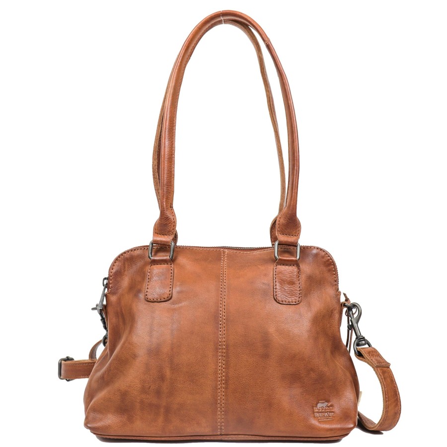 Bear Design Kleine Handtassen | Hand-/Schoudertasje 'Petra' Cognac