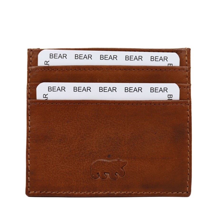 Bear Design Sleuteletuis & Klein Lederwaren | Pasjeshouder 'Maikel' Cp 5053 Cognac
