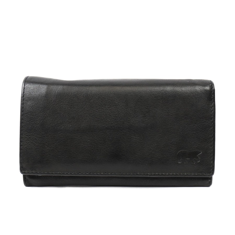 Bear Design Middelmaat Portemonnees | Overslag Portemonnee 'Sweety' Xl Cp 6041 Zwart