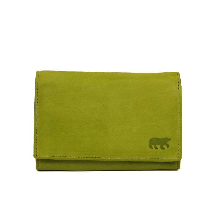 Bear Design Middelmaat Portemonnees | Overslag Portemonnee 'Sweety' Lime