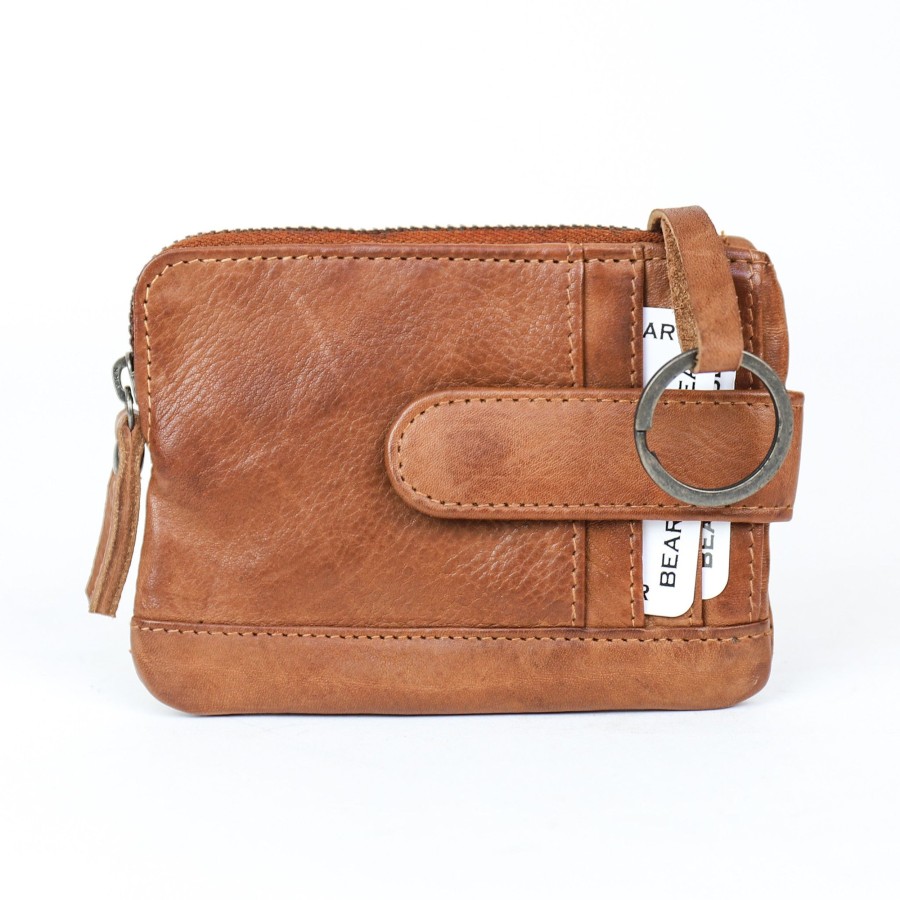 Bear Design Sleuteletuis & Klein Lederwaren | Portemonneetje 'Carrie' Cp 4110 Cognac