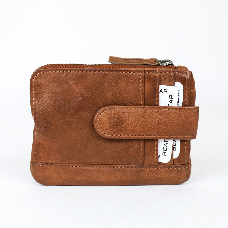 Bear Design Sleuteletuis & Klein Lederwaren | Portemonneetje 'Carrie' Cp 4110 Cognac