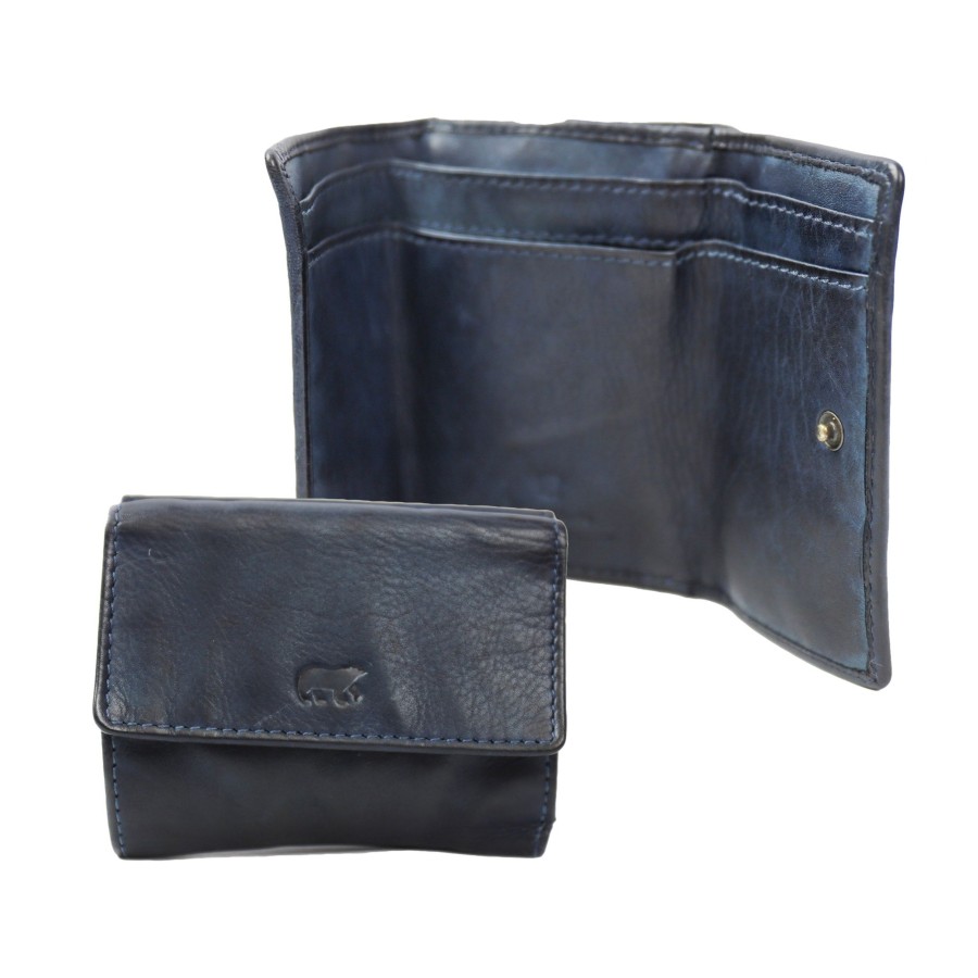Bear Design Sleuteletuis & Klein Lederwaren | Portemonneetje 'Jolie' Cl 14618 Donkerblauw