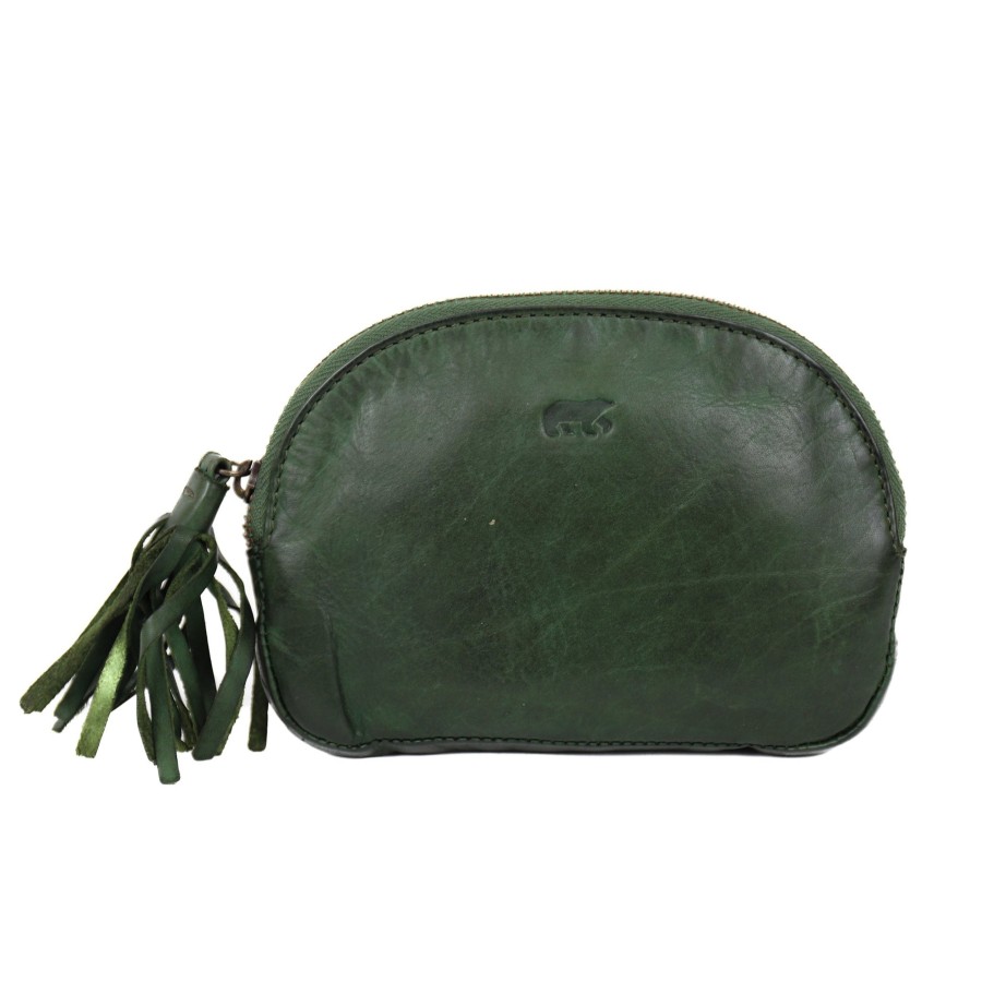 Bear Design Sleuteletuis & Klein Lederwaren | Portemonneetje 'Penny' Cl 18366 Groen