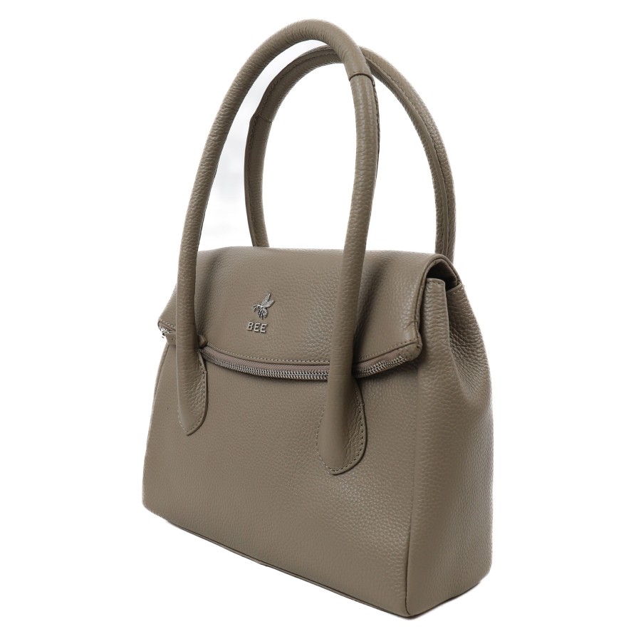 BEE Middelmaat Handtassen | Handtas 'Phoebe' Silver Mink