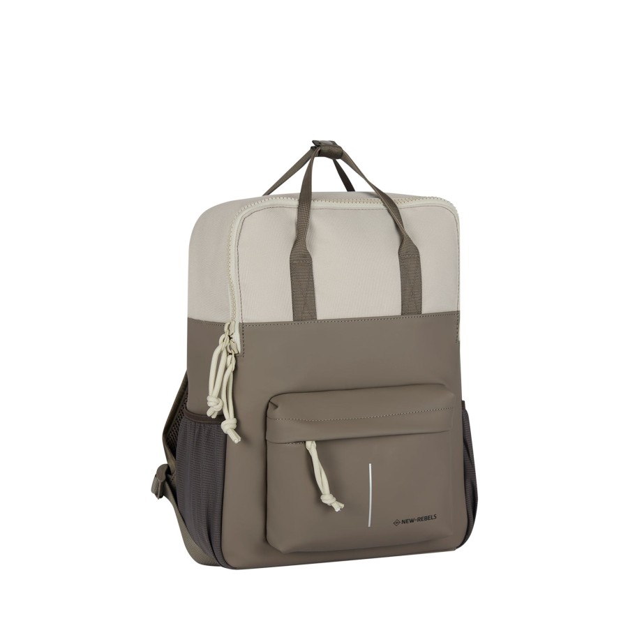 New Rebels Laptoptassen T/M 15,6 Inch | Rugzak 'Springfield' Taupe/Beige