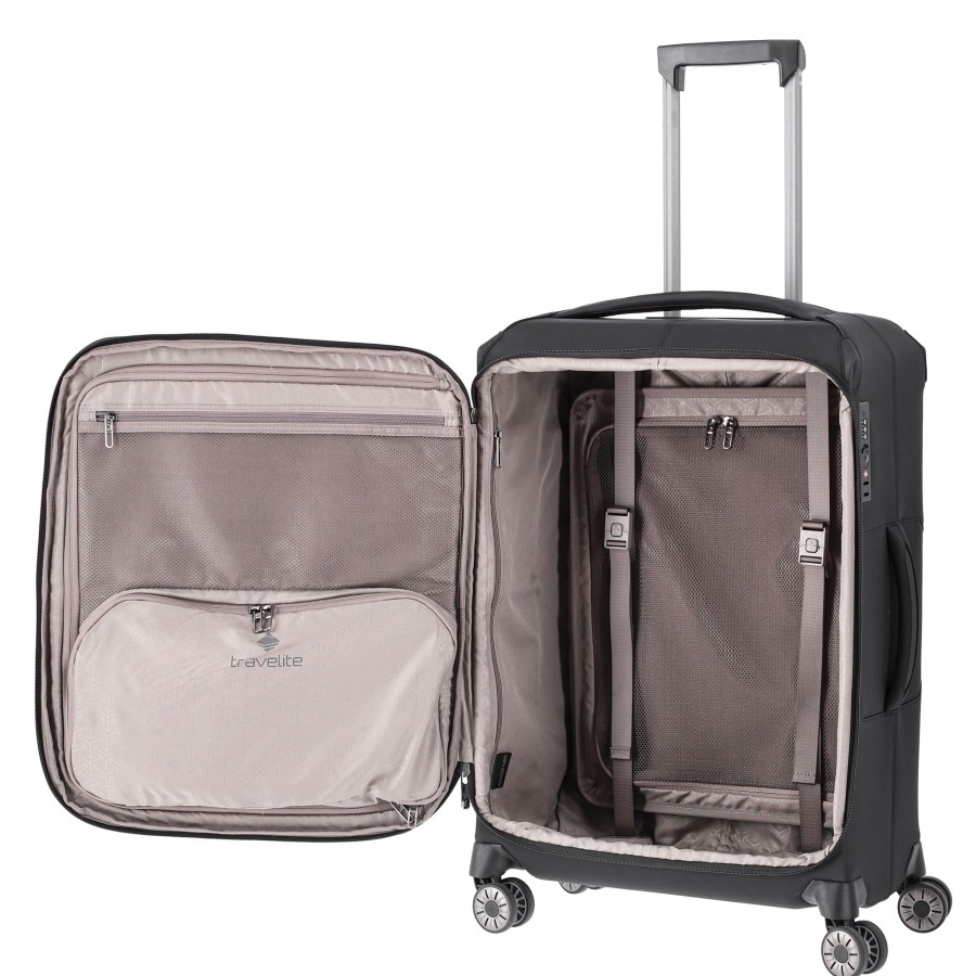 Travelite Zachte Koffers | Priima Trolley M Black Zwart