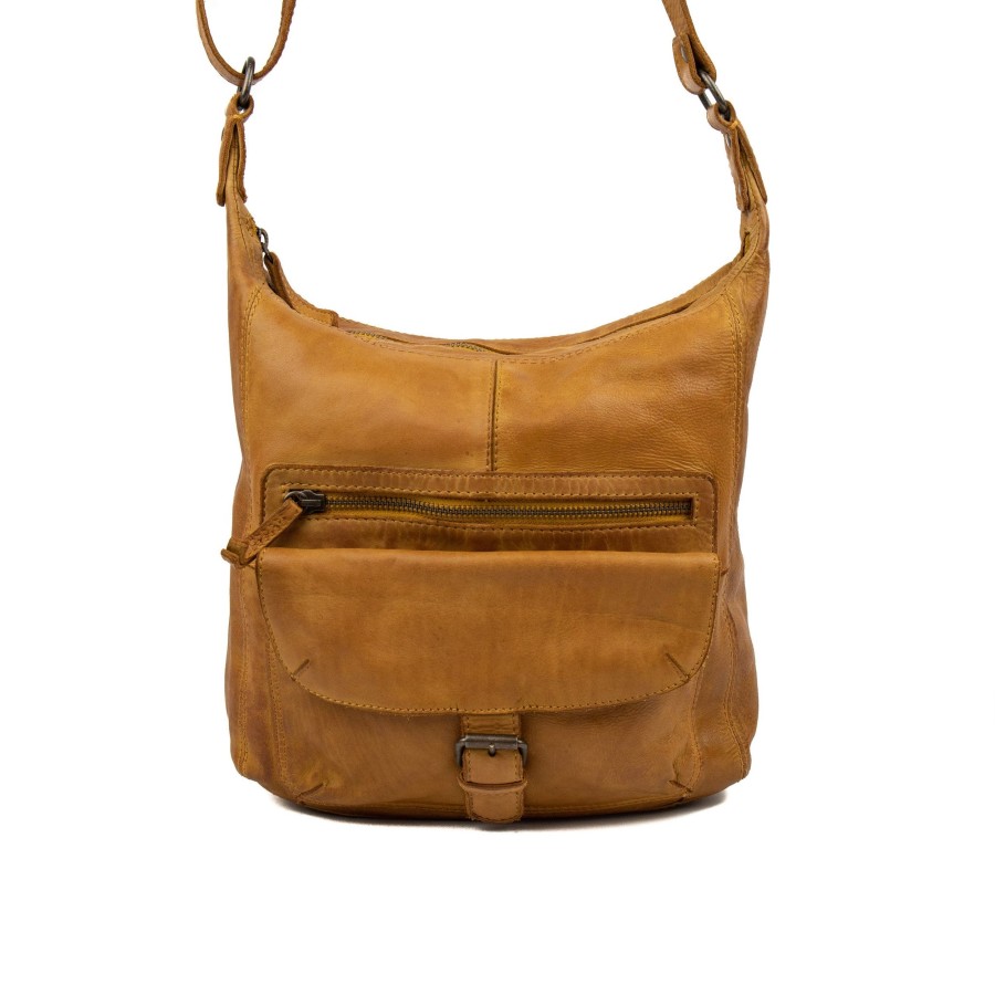 Bear Design Middelmaat Schoudertassen | Schoudertas 'Anna' Oker Cl 32612 Geel