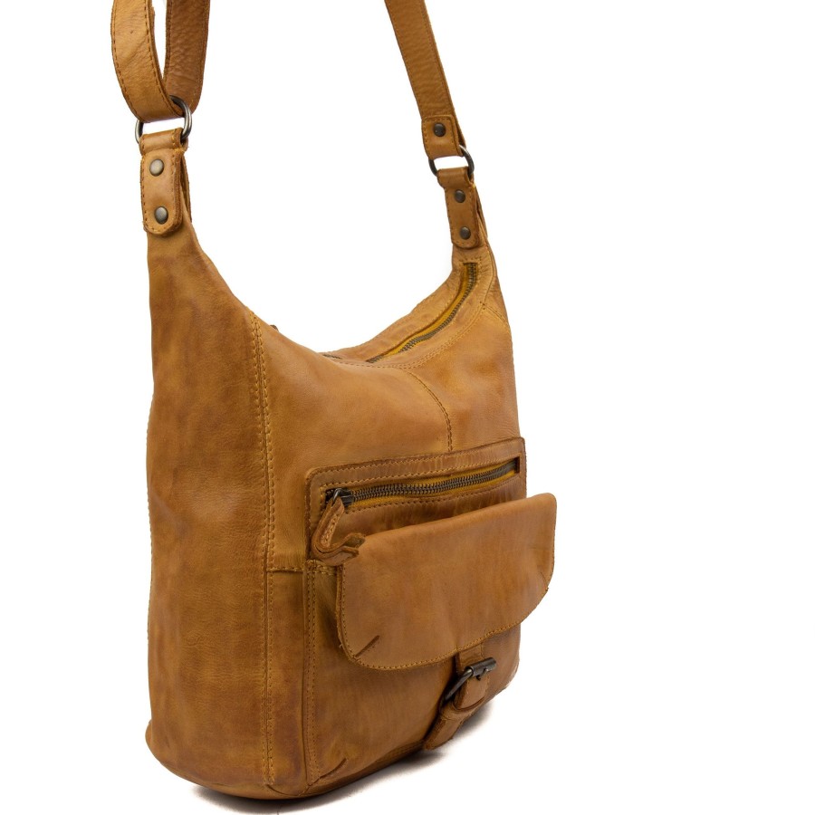 Bear Design Middelmaat Schoudertassen | Schoudertas 'Anna' Oker Cl 32612 Geel