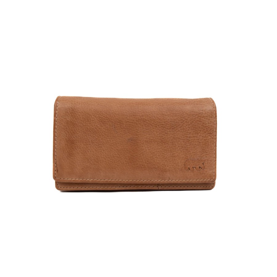 Bear Design Middelmaat Portemonnees | Overslag Portemonnee 'Brigitte' Taupe - Cp 6700