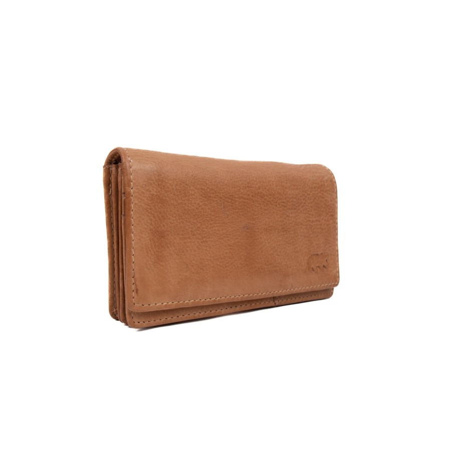 Bear Design Middelmaat Portemonnees | Overslag Portemonnee 'Brigitte' Taupe - Cp 6700