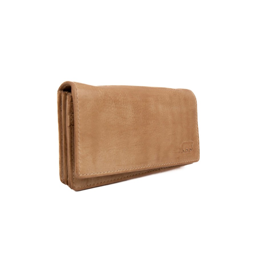 Bear Design Middelmaat Portemonnees | Overslag Portemonnee 'Brigitte' Ivory - Cp 6700