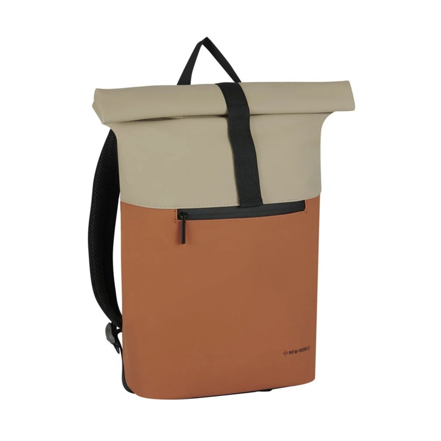 New Rebels Laptoptassen T/M 15,6 Inch | Rugzak 'Montgomery' 15L Orange/Beige