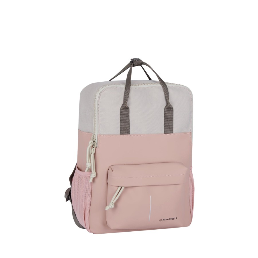 New Rebels Laptoptassen T/M 15,6 Inch | Rugzak 'Springfield' Old Pink/Beige