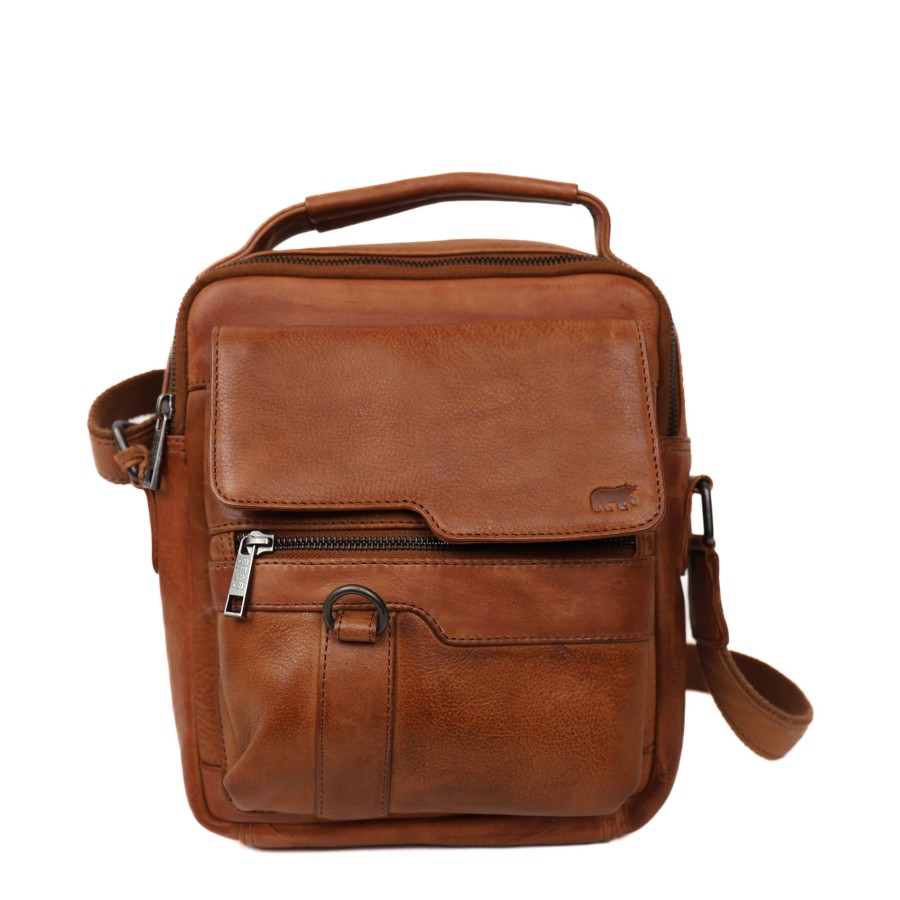 Bear Design Crossbody Tassen | Schoudertas 'Jarmo' Cognac